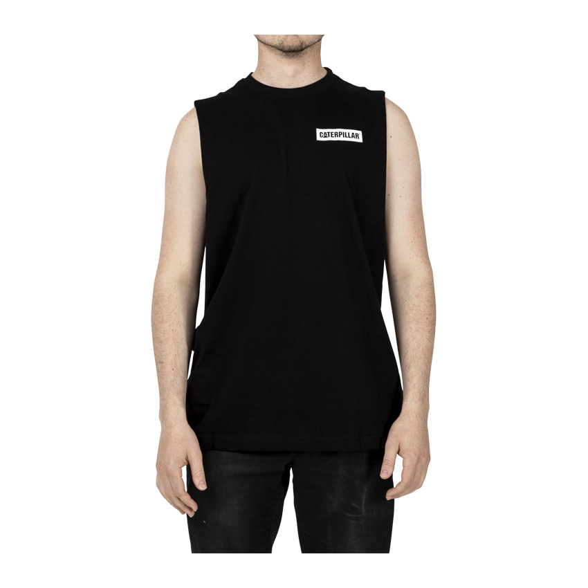 Caterpillar Icon Muscle - Mens Tank - Black - NZ (102FNLQDV)